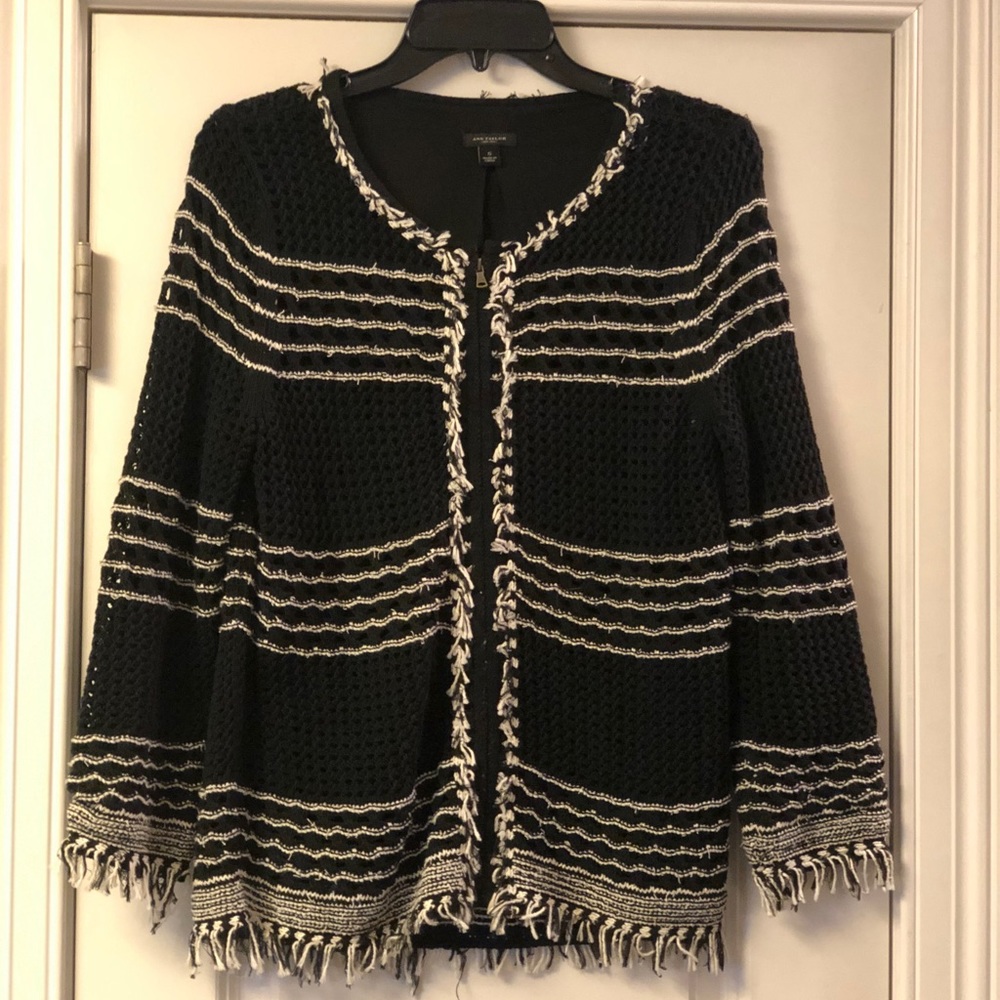 Ann Taylor Crochet knit cardigan